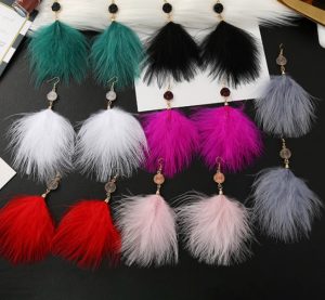 Tassel Crystal Feather Earrings