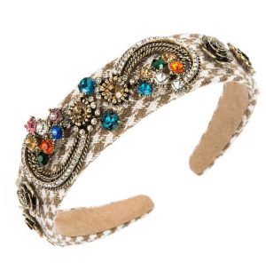 Embellished Houndstooth Headband