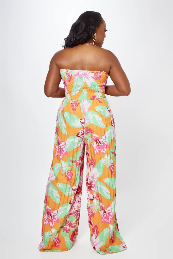 Sassy Satin Pleated Jumpsuit - Image 3