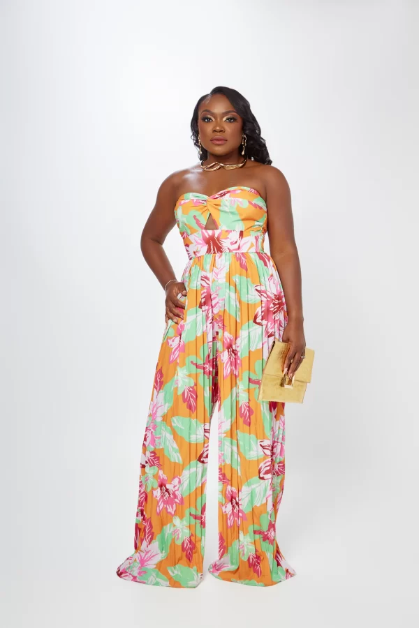 Sassy Satin Pleated Jumpsuit