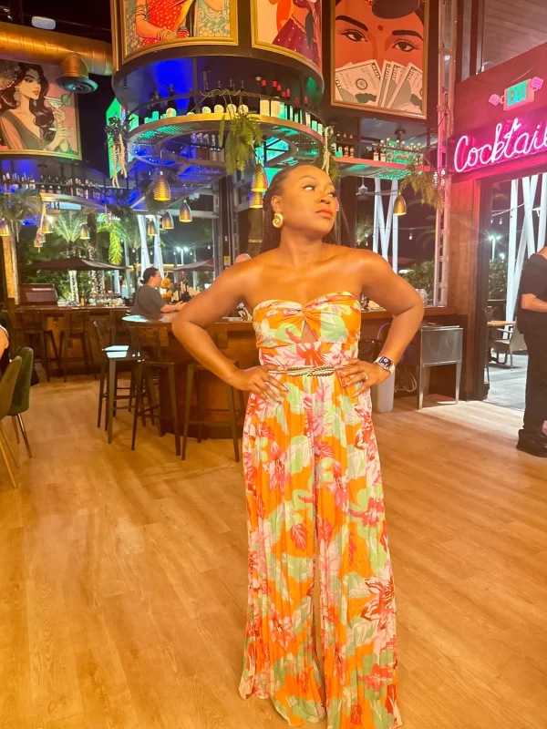Sassy Satin Pleated Jumpsuit - Image 4