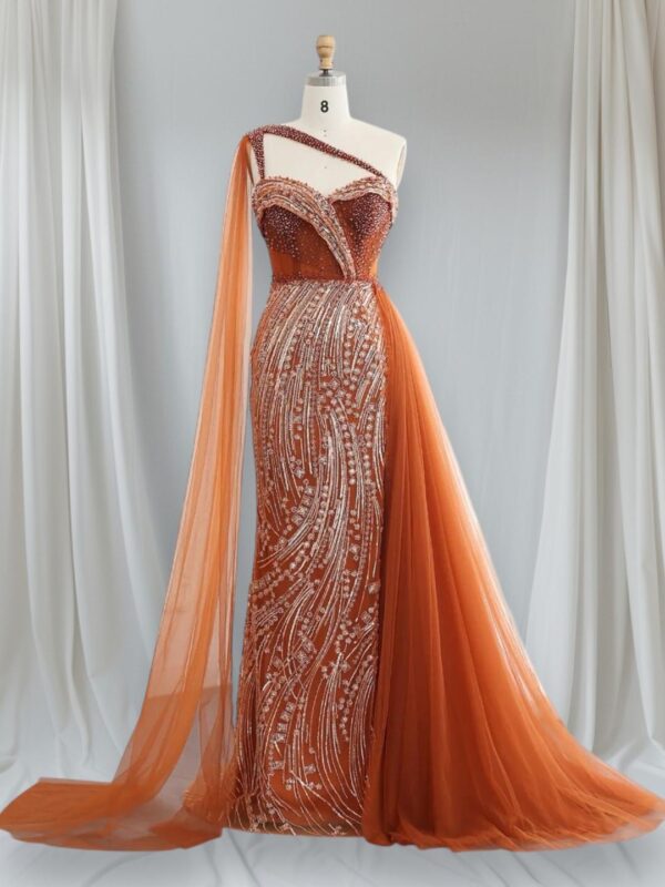 Soleste One Shoulder Mermaid Evening Gown - Image 2