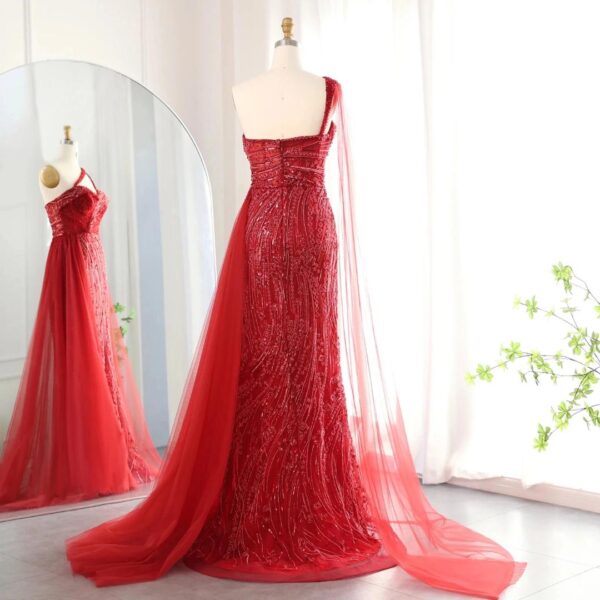 Soleste One Shoulder Mermaid Evening Gown - Image 4