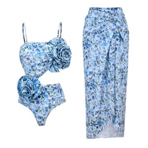 Bluebells Floral Two Piece Swimsuit Set
